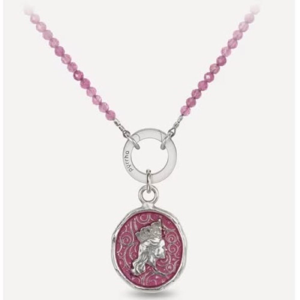 PYRRHA GLINDA FACETED STONE PENDANT NECKLACE